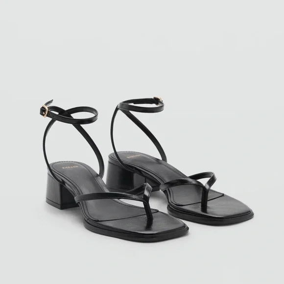 Mango Strappy Heeled Sandals in Black - Picture 2 of 2